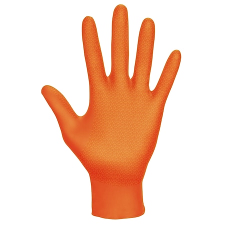 Sas Safety Astro-Grip, Disposable Gloves, 7 mil Palm, Nitrile, M, 480 PK, Orange 66472-40